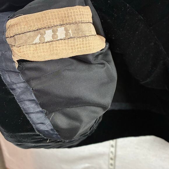 Vintage Nat Kaplan New York Black Velvet Shift Dress Metallic Trim Union Made 14 - Picture 7 of 16